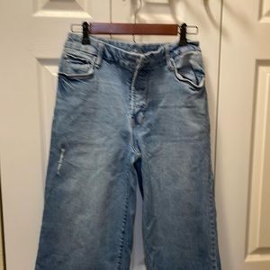 Time and tru brand high rise jeans; wide leg; size 8 women’s ; button fly